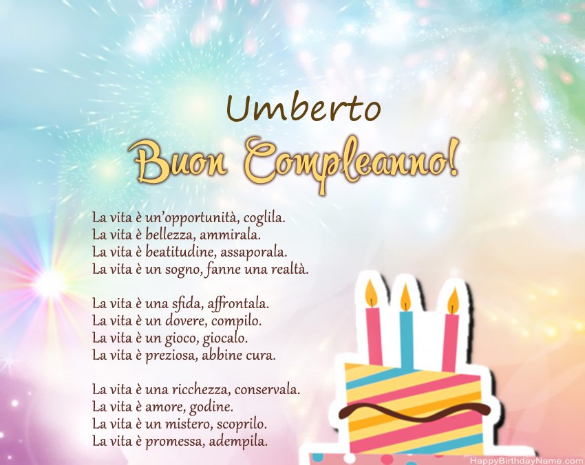 Buon compleanno Umberto in versi