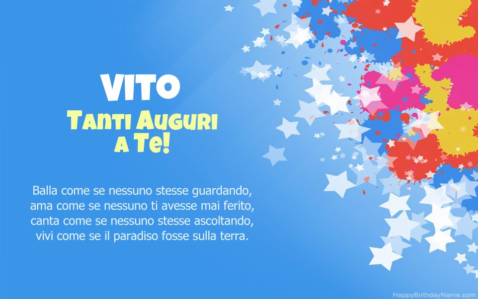 Congratulazioni per il compleanno di Vito