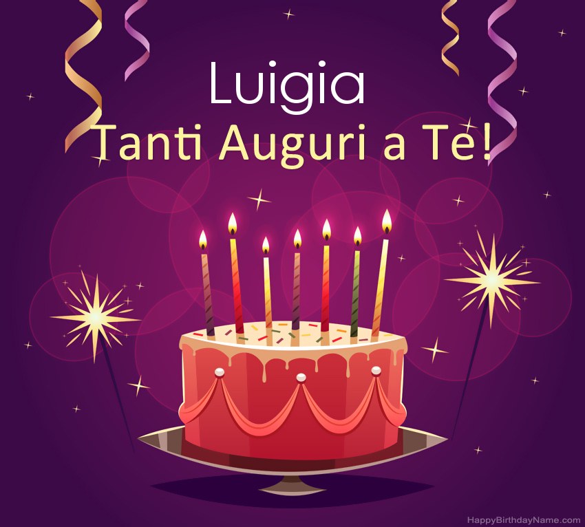 Divertenti saluti per le foto di Happy Birthday Luigia