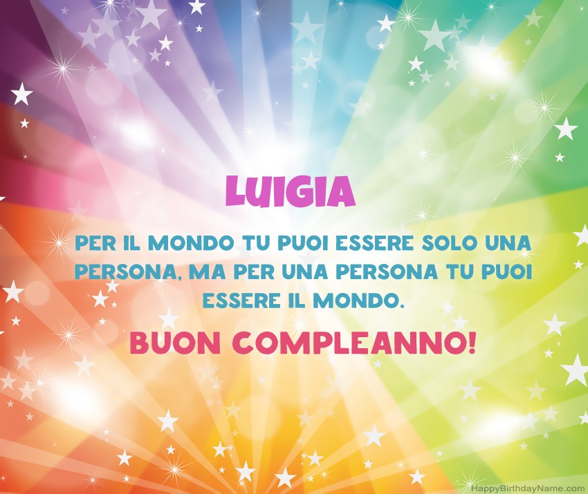 Belle carte di buon compleanno per Luigia
