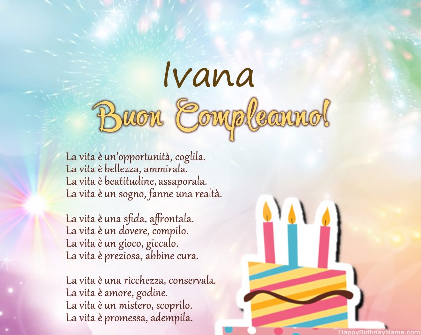 Buon compleanno Ivana in versi