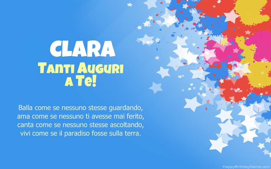 Congratulazioni per il compleanno di Clara
