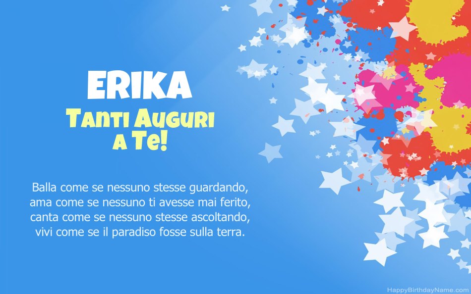 Congratulazioni per il compleanno di Erika