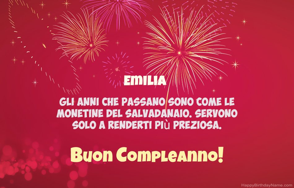 Buon compleanno Emilia, bellissime poesie