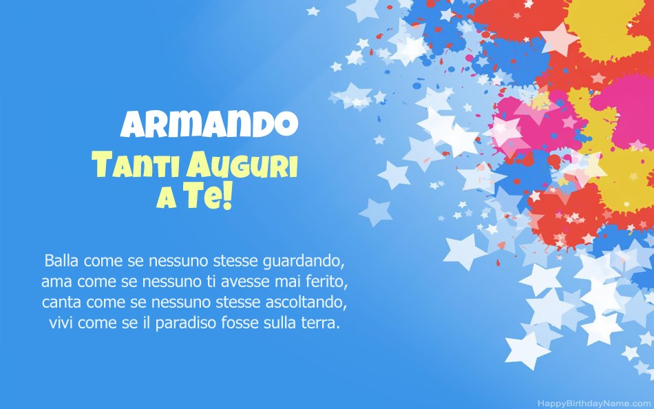 Congratulazioni per il compleanno di Armando
