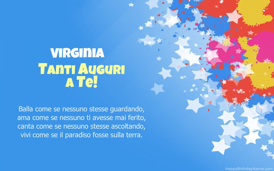 Congratulazioni per il compleanno di Virginia