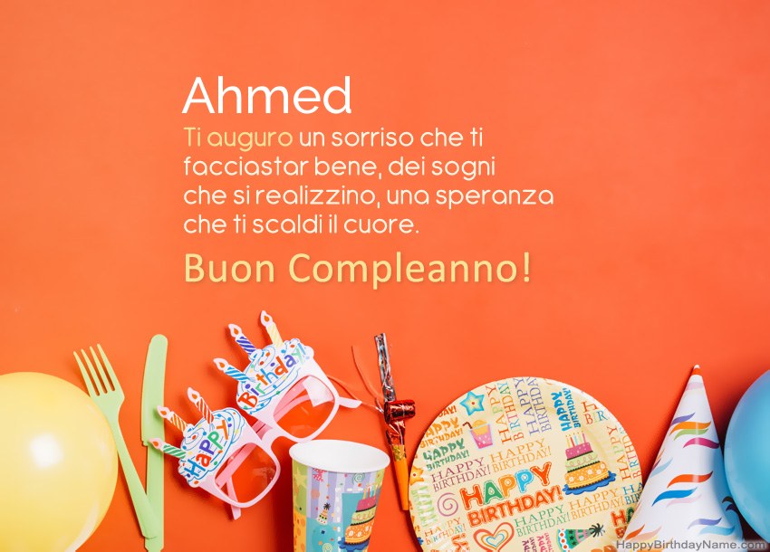 Auguri di buon compleanno per Ahmed