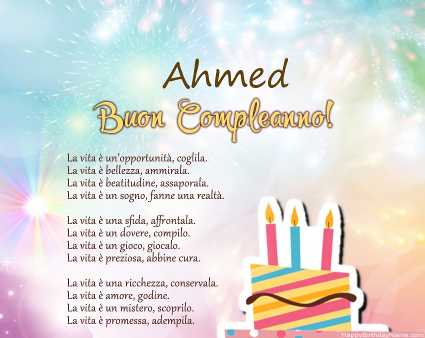 Buon compleanno Ahmed in versi