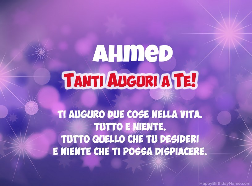 Belle immagini per il buon compleanno di Ahmed