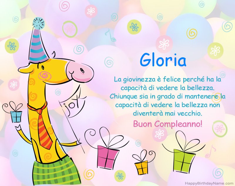 Congratulazioni da bambini per Buon Compleanno of Gloria