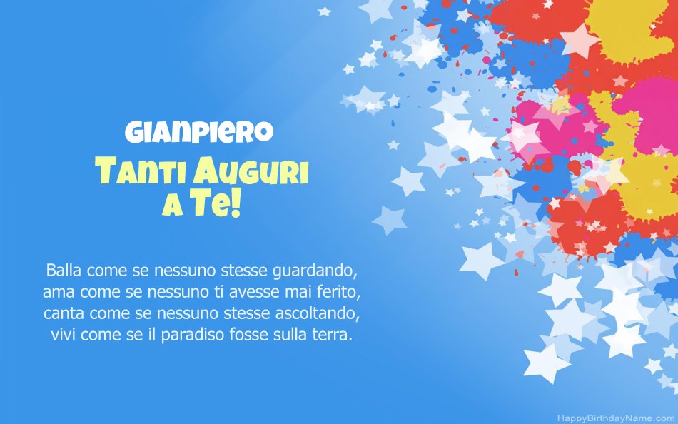 Congratulazioni per il compleanno di Gianpiero