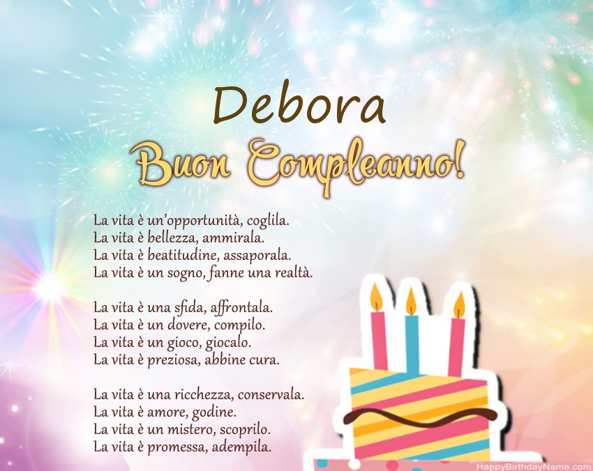 Buon compleanno Debora in versi