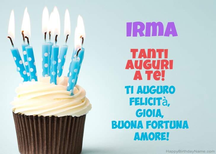 Congratulazioni per il buon compleanno di Irma