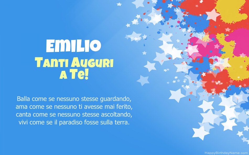 Congratulazioni per il compleanno di Emilio