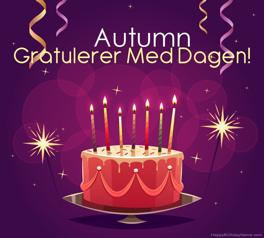 Vakre Gratulerer med fødselsdagskort til Autumn