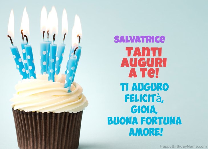 Congratulazioni per il buon compleanno di Salvatrice