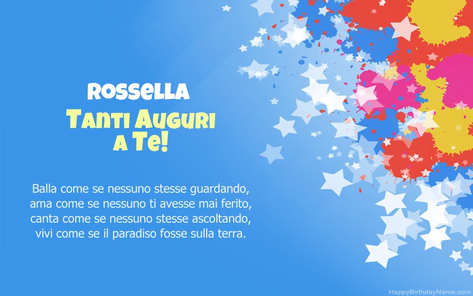 Congratulazioni per il compleanno di Rossella