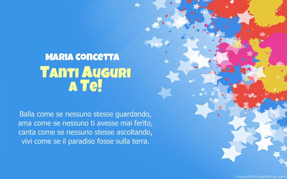 Congratulazioni per il compleanno di Maria Concetta