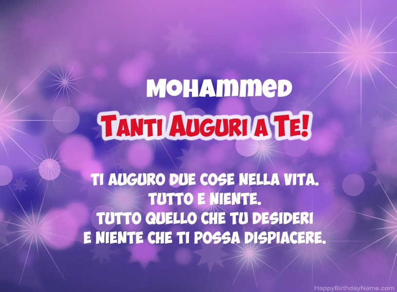 Belle immagini per il buon compleanno di Mohammed