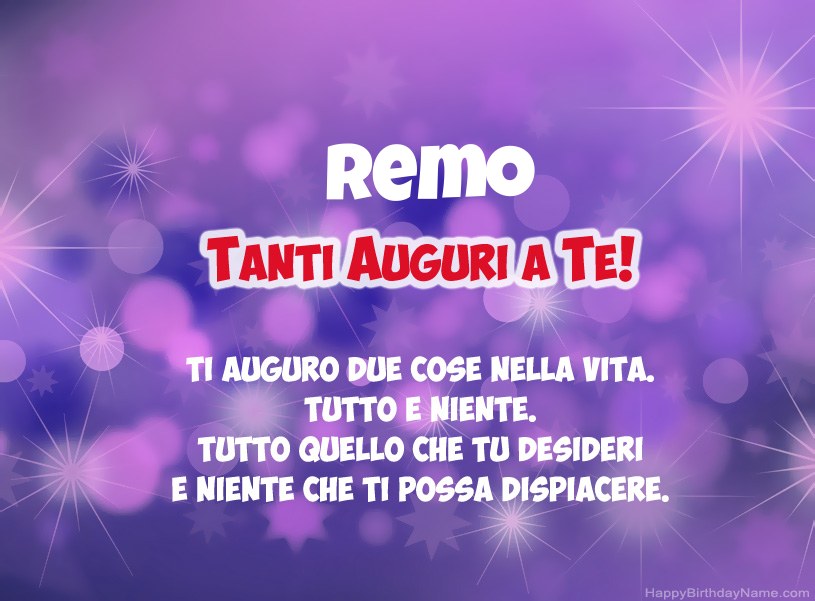 Belle immagini per il buon compleanno di Remo