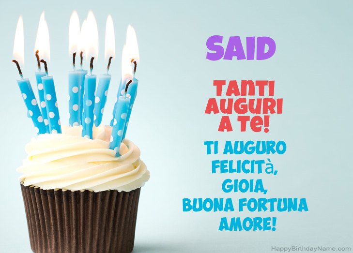 Congratulazioni per il buon compleanno di Said