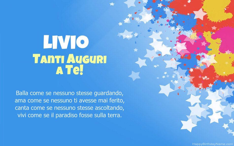 Congratulazioni per il compleanno di Livio