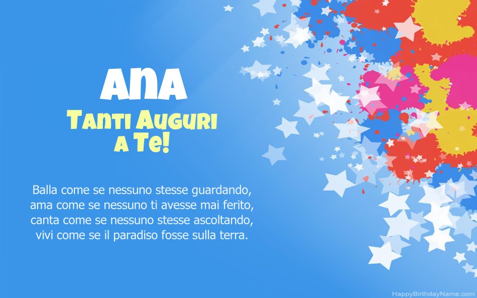 Congratulazioni per il compleanno di Ana
