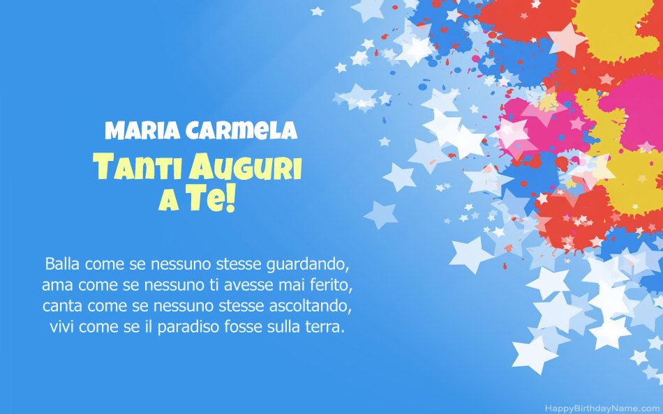 Congratulazioni per il compleanno di Maria Carmela