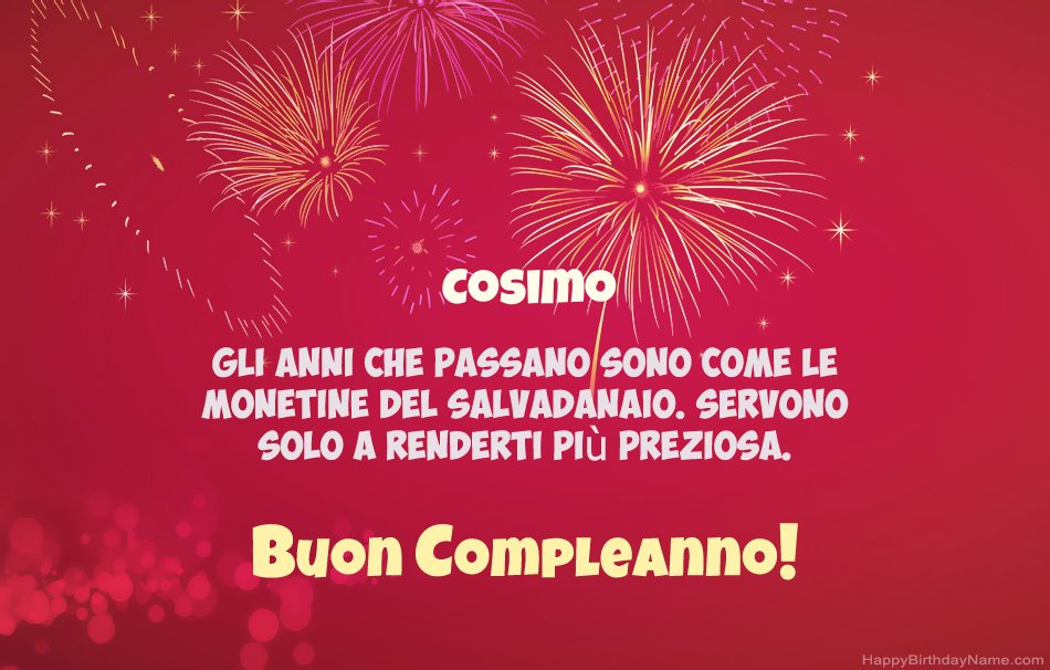 Buon compleanno Cosimo, bellissime poesie