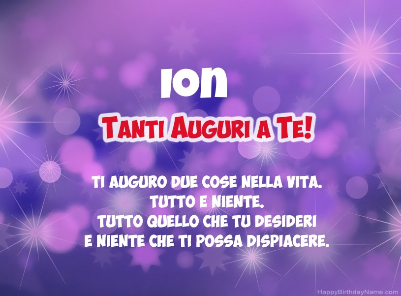 Belle immagini per il buon compleanno di Ion
