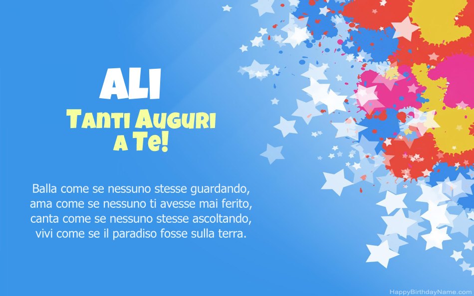 Congratulazioni per il compleanno di Ali
