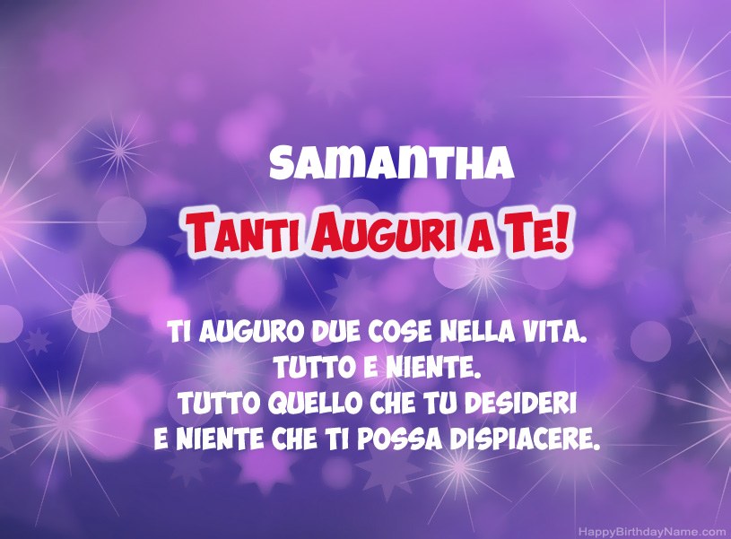 Belle immagini per il buon compleanno di Samantha