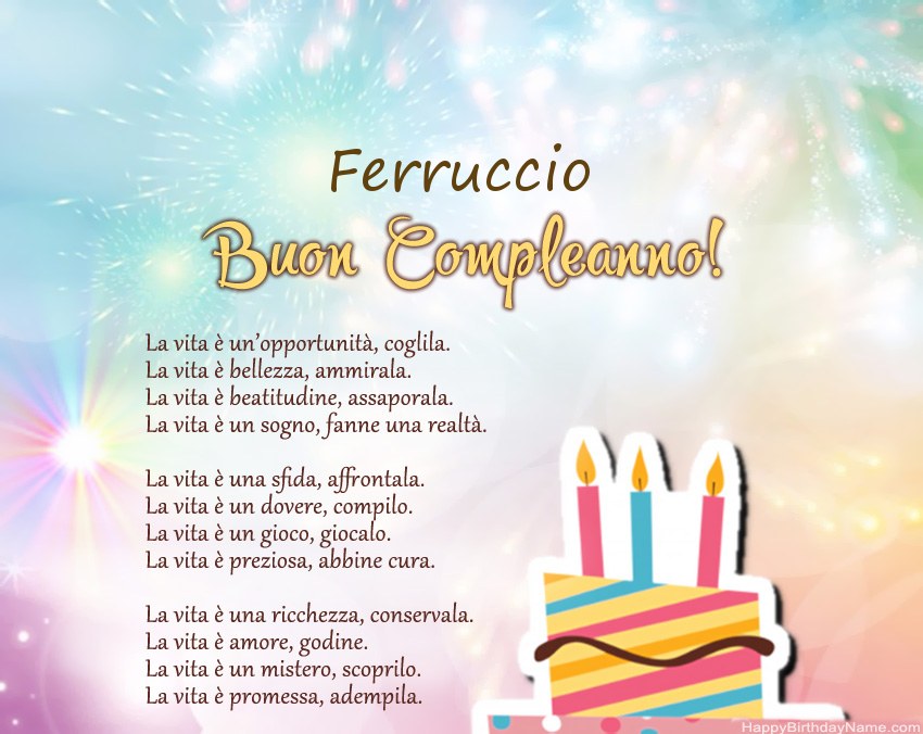 Buon compleanno Ferruccio in versi