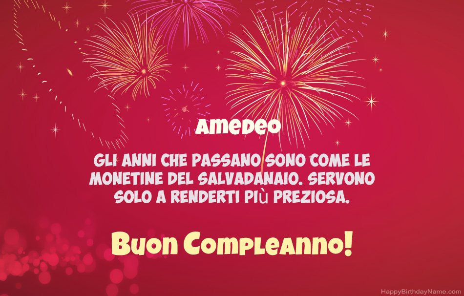 Buon compleanno Amedeo, bellissime poesie