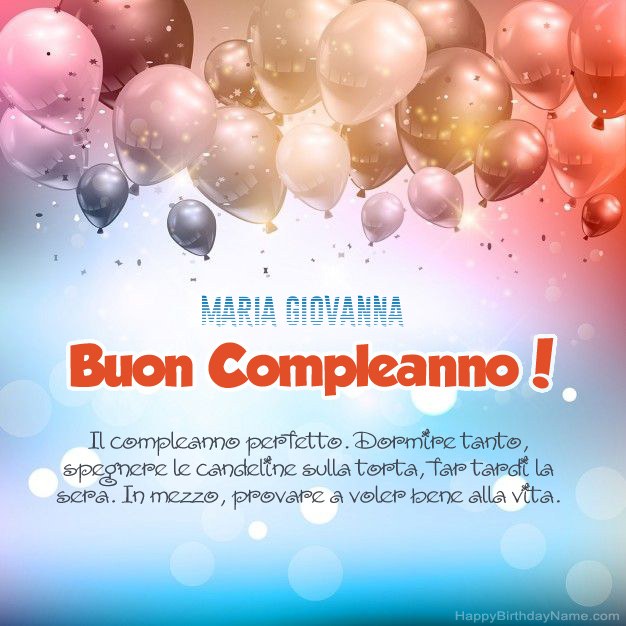 Poesie per il compleanno di Maria Giovanna