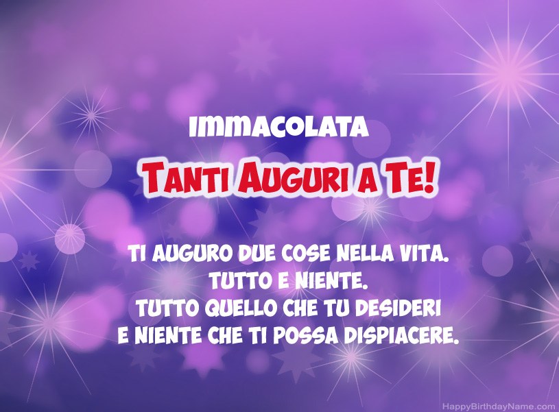 Belle immagini per il buon compleanno di Immacolata