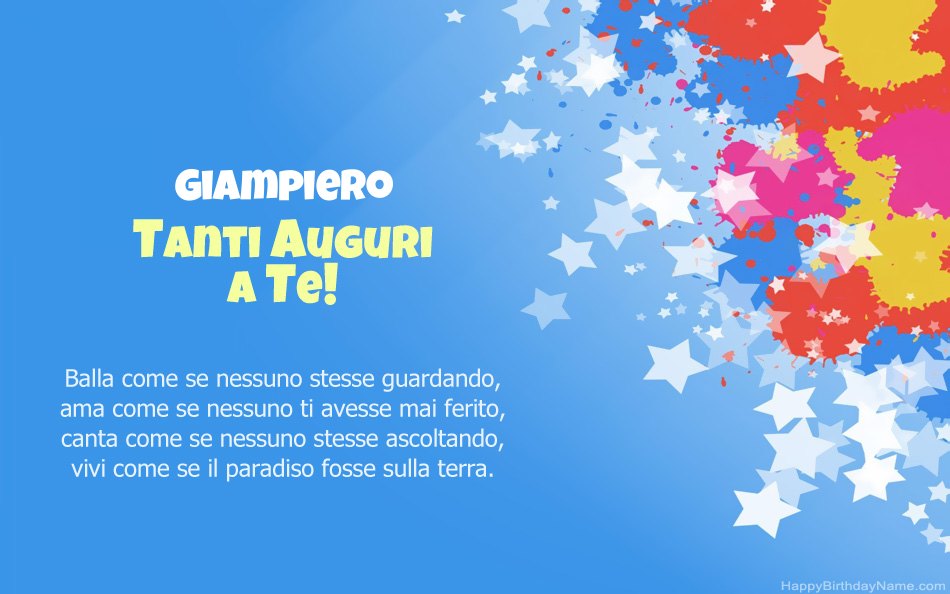 Congratulazioni per il compleanno di Giampiero