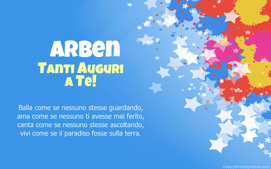 Congratulazioni per il compleanno di Arben