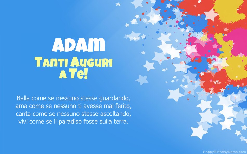 Congratulazioni per il compleanno di Adam