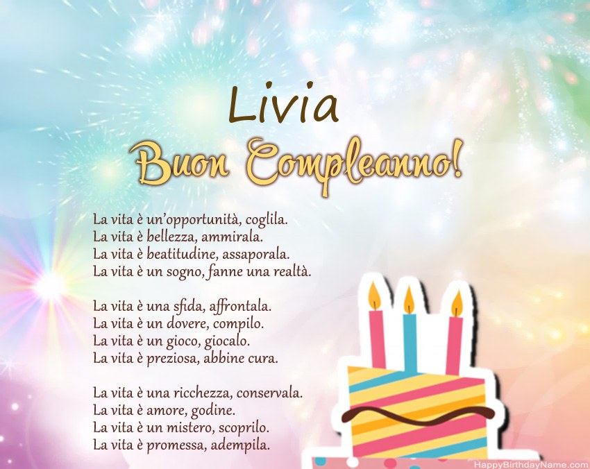 Buon compleanno Livia in versi