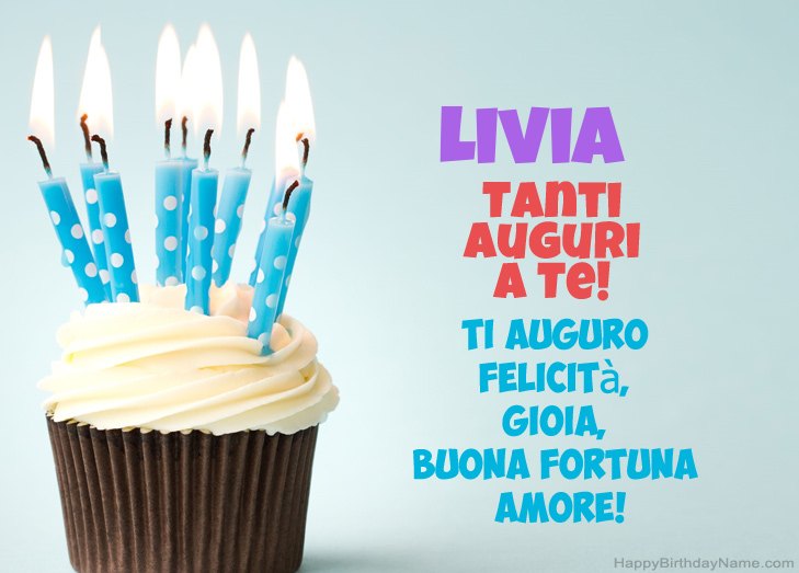 Congratulazioni per il buon compleanno di Livia