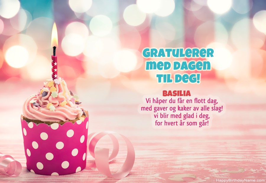 Gratulerer med dagen Basilia, vakre dikt