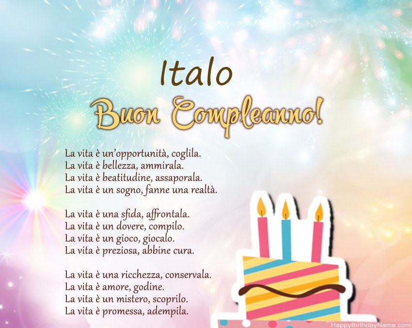 Buon compleanno Italo in versi