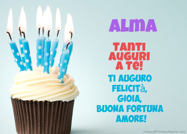 Congratulazioni per il buon compleanno di Alma