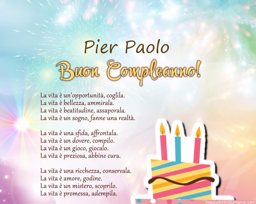 Buon compleanno Pier Paolo in versi