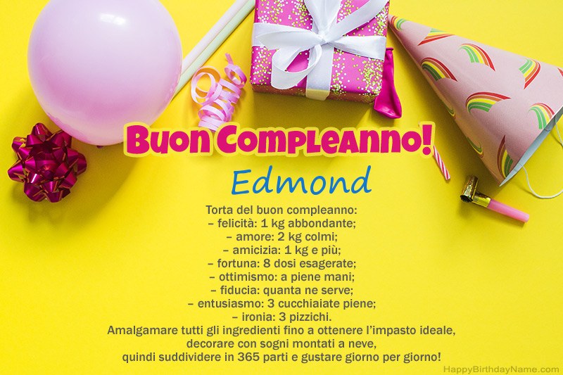 Buon compleanno Edmond in prosa