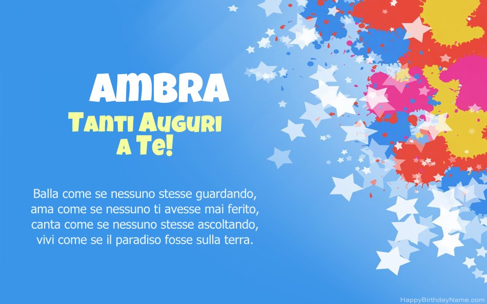 Congratulazioni per il compleanno di Ambra