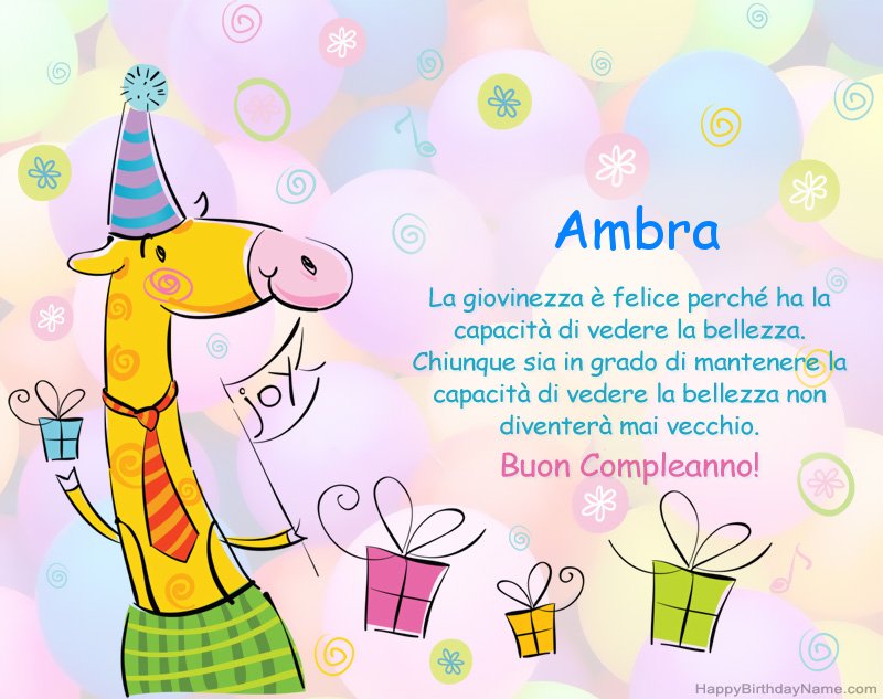 Congratulazioni da bambini per Buon Compleanno of Ambra