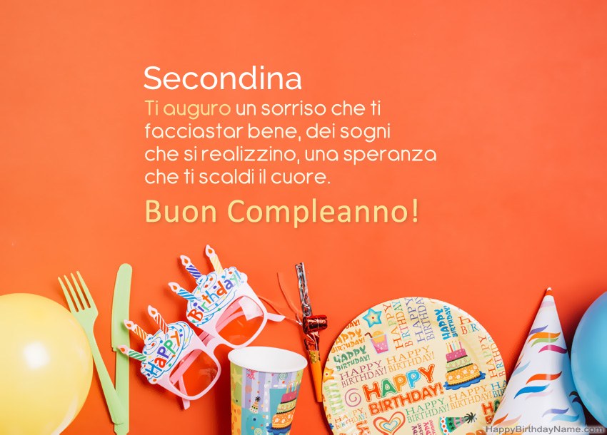 Auguri di buon compleanno per Secondina