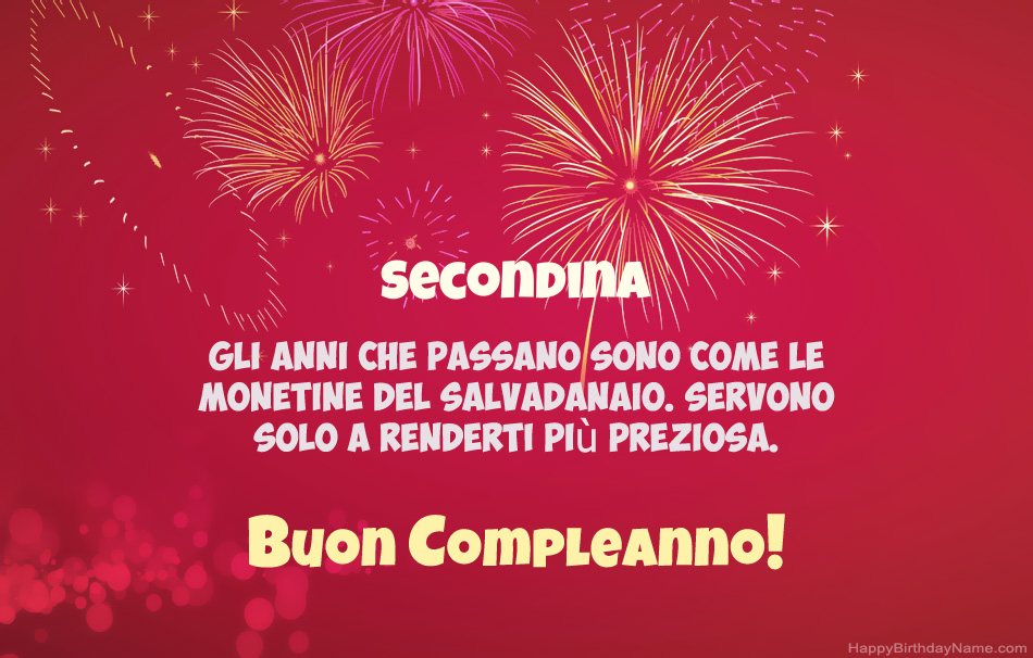 Buon compleanno Secondina, bellissime poesie